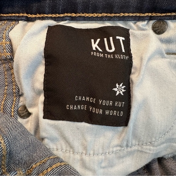 KUT From The Kloth Connie Ankle Skinny Jeans Frayed Hem Dark Blue Women’s Size 8 - Picture 15 of 15